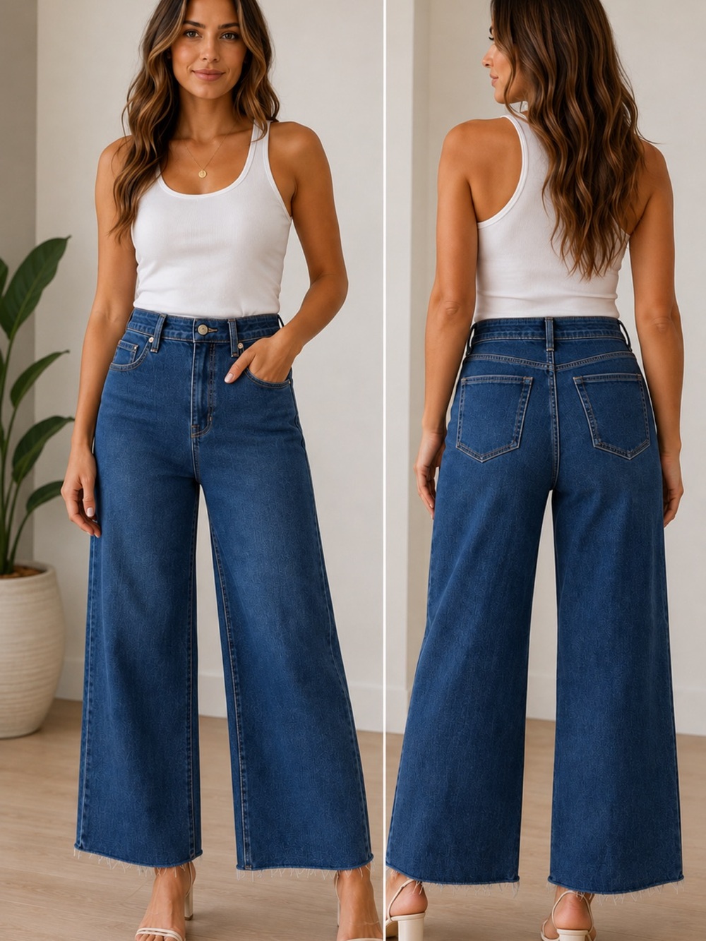 Tommy Bahama Wide Leg Jeans in Deep Blue Denim
